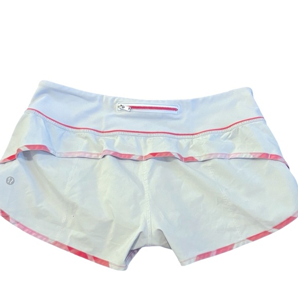 Lululemon Run Speed shorts white/passion Pink Sz 6 Lined Eternal Drawstring - Picture 10 of 10